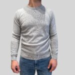 Maglione Girocollo Filippo De Laurentiis in Misto Lana Cashmere Grigio Perla art. GC1ML WC12R 900