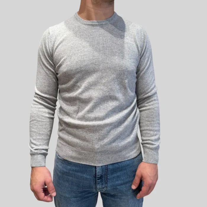 Maglione Girocollo Filippo De Laurentiis in Misto Lana Cashmere Grigio Perla art. GC1ML WC12R 900, foto 1 di 3
