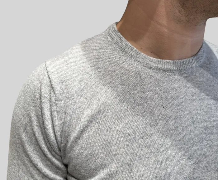 Maglione Girocollo Filippo De Laurentiis in Misto Lana Cashmere Grigio Perla art. GC1ML WC12R 900, foto 3 di 3