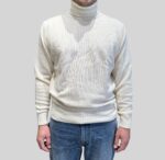 Dolcevita Filippo De Laurentiis in Misto Lana Cashmere Finezza 7 Bianco Ottico Art. DV3ML WC7R 001