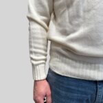 Dolcevita Filippo De Laurentiis in Misto Lana Cashmere Finezza 7 Bianco Ottico Art. DV3ML WC7R 001 - immagine 2