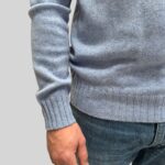 Maglione Girocollo Filippo De Laurentiis in Pura Lana Cashmere Finezza 7 Azzurro art. GC3ML BC7R 800 - immagine 2