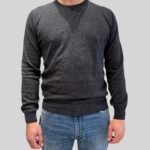 Maglione Girocollo Filippo De Laurentiis in Misto Lana Cashmere Grigio Antracite art. GC1ML WC12R 980