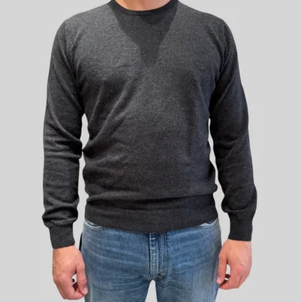 Maglione Girocollo Filippo De Laurentiis in Misto Lana Cashmere Grigio Antracite art. GC1ML WC12R 980