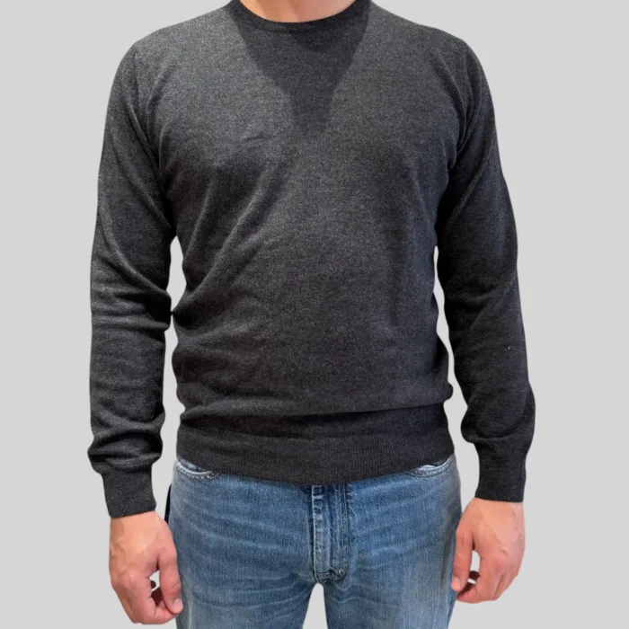 Maglione Girocollo Filippo De Laurentiis in Misto Lana Cashmere Grigio Antracite art. GC1ML WC12R 980, foto 1 di 2