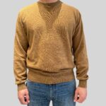 Maglione Girocollo Filippo De Laurentiis in Pura Lana Cashmere Cammello art. GC1MLD CA12R 090