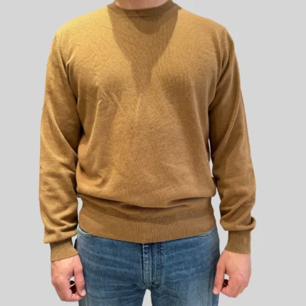 Maglione Girocollo Filippo De Laurentiis in Pura Lana Cashmere Cammello art. GC1MLD CA12R 090