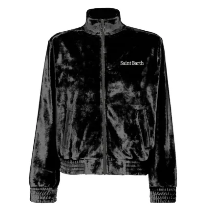 Felpa In Ciniglia Mc2 Saint Barth Nera art. Miriam Chenille SB 00 EMB