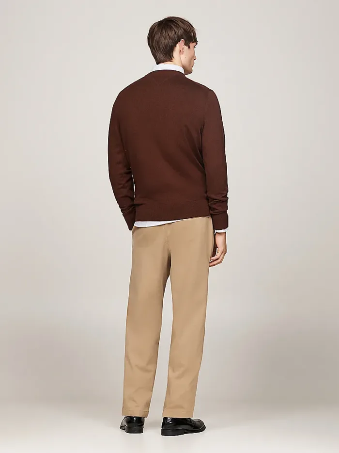 Maglione Girocollo Uomo Cotton Cashmere Tommy Hilfiger Marrone Chiaro art. MW0MW28046 GV0, foto 3 di 3