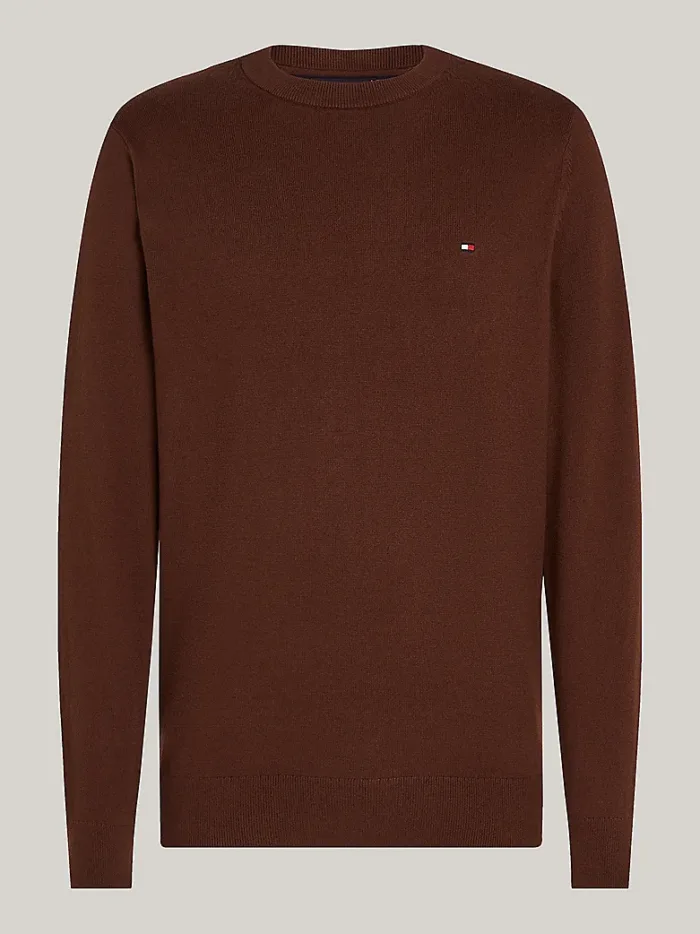 Maglione Girocollo Uomo Cotton Cashmere Tommy Hilfiger Marrone Chiaro art. MW0MW28046 GV0, foto 1 di 3