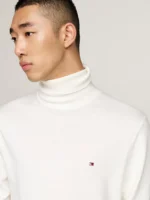 Maglione Dolcevita Uomo Cotton Cashmere Tommy Hilfiger Bianco art. MW0MW28048 YBI - immagine 4