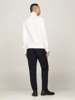 Maglione Dolcevita Uomo Cotton Cashmere Tommy Hilfiger Bianco art. MW0MW28048 YBI - immagine 3