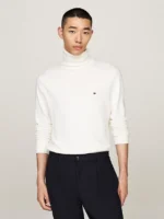 Maglione Dolcevita Uomo Cotton Cashmere Tommy Hilfiger Bianco art. MW0MW28048 YBI - immagine 2