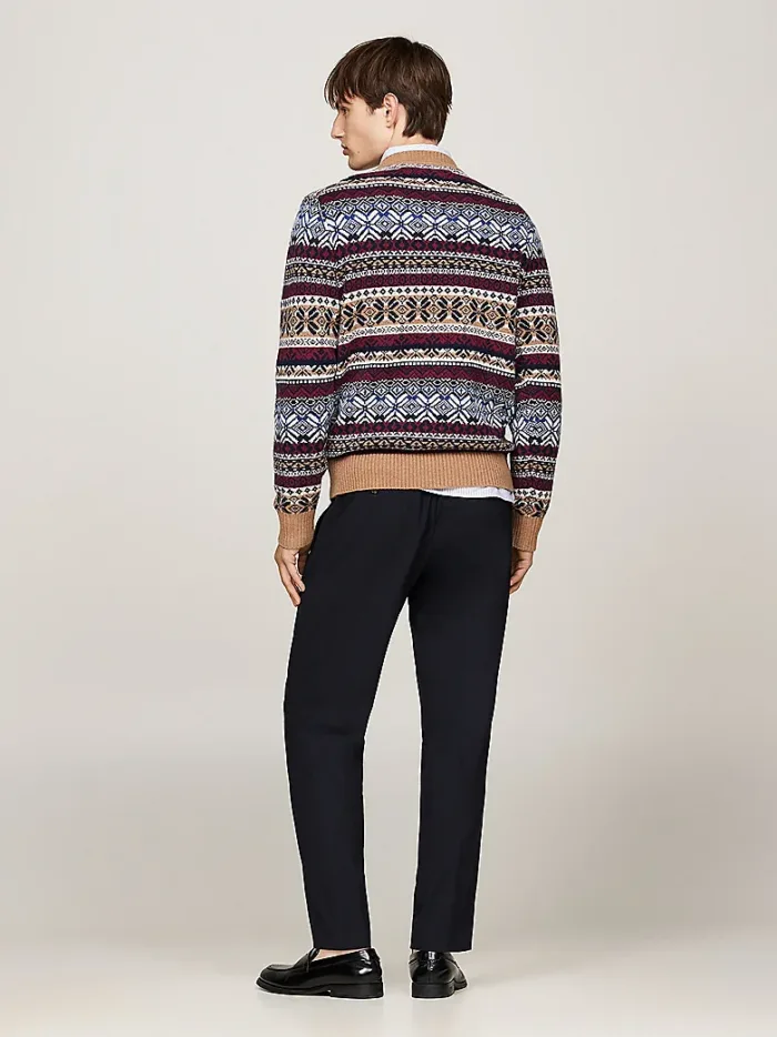 Maglione Girocollo Uomo in Lana Tommy Hilfiger Motivo Fair Isle art. MW0MW37026 0HD, foto 3 di 3