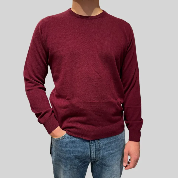 Maglione Girocollo Filippo De Laurentiis in Misto Lana Cashmere Bordeaux art. GC1ML WC12R 370, foto 1 di 2