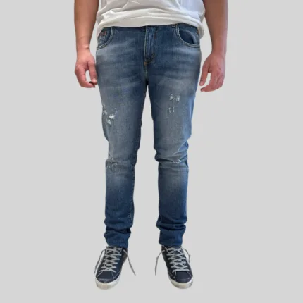 Jeans 5 Tasche Camouflage Con strappi Lavaggio Medio Chiaro art. Best Five D100 A895