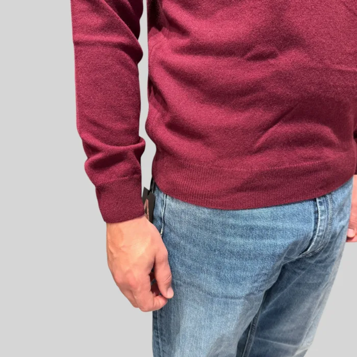 Maglione Girocollo Filippo De Laurentiis in Misto Lana Cashmere Bordeaux art. GC1ML WC12R 370, foto 2 di 2