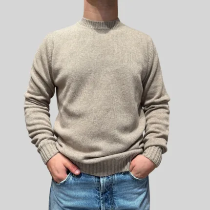 Maglione Girocollo Filippo De Laurentiis in Puro Cashmere Finezza 7 Beige Art. GC3MLM CA7R 060