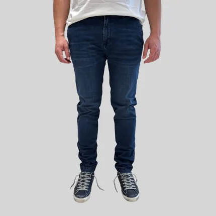 Jeans Tasca a Filo Camouflage In Gabardine di Cotone Elasticizzata Lavaggio Scuro art. Chinos Rey 17 D119 A956