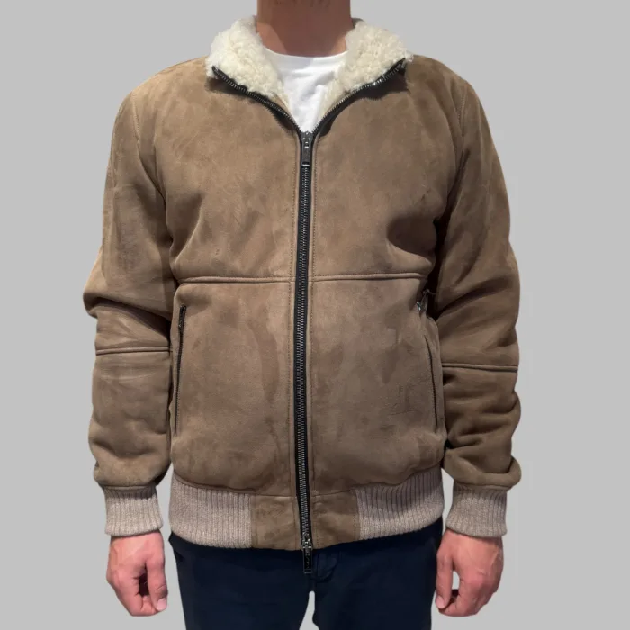 Montone Sherling Volfagli in Camoscio Beige Art Ungaretti Merinillo, foto 1 di 2