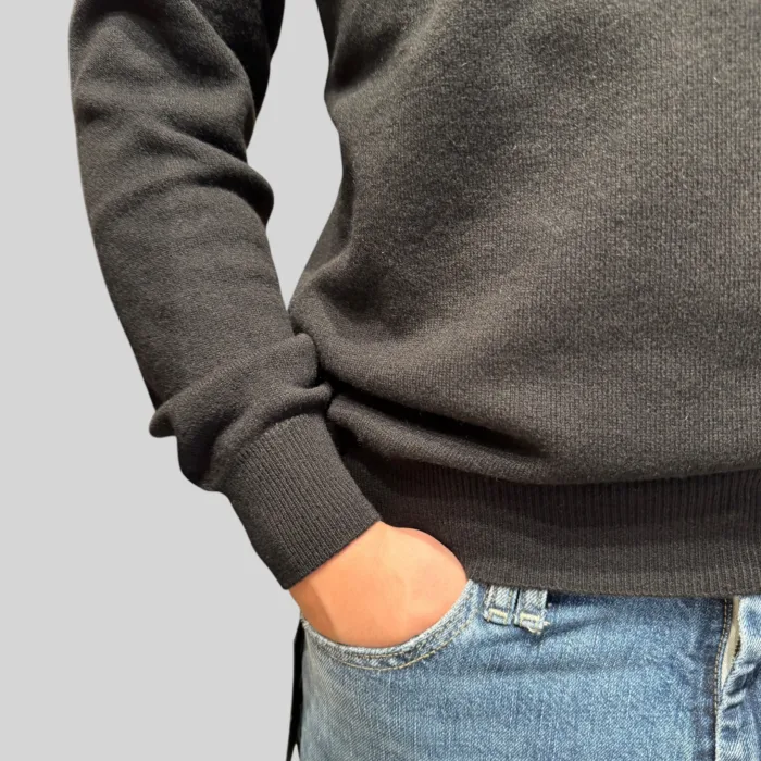 Maglione Girocollo Filippo De Laurentiis in Misto Lana Cashmere Nero art. GC1ML WC12R 990, foto 2 di 2