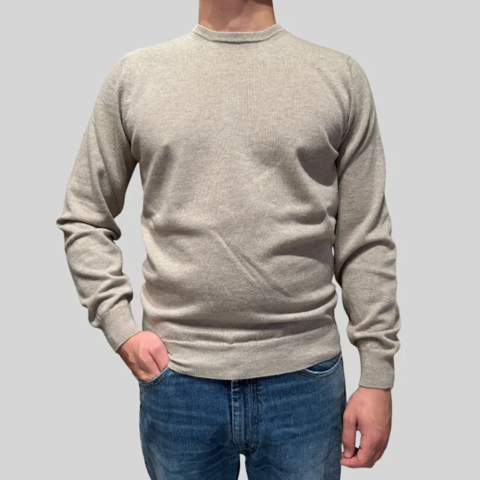 Maglione Girocollo Filippo De Laurentiis in Misto Lana Cashmere Beige art. GC1ML WC12R 080, foto 1 di 2