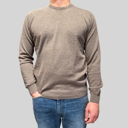 Maglione Girocollo Filippo De Laurentiis in Misto Lana Cashmere Tortora art. GC1ML WC12R 920