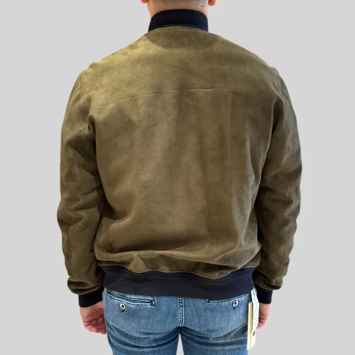 Giacca The Jack Leathers In Renna Verde Con Imbottitura Interna Staccabile Art Riverside, foto 2 di 4