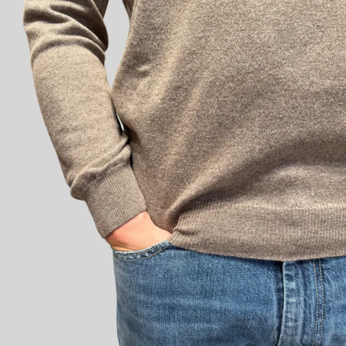 Maglione Girocollo Filippo De Laurentiis in Misto Lana Cashmere Tortora art. GC1ML WC12R 920, foto 2 di 2