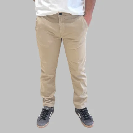 Pantaloni Tasca a Filo Camouflage In Tessuto Tecnico Elasticizzato Beige art. Chinos Sand N27