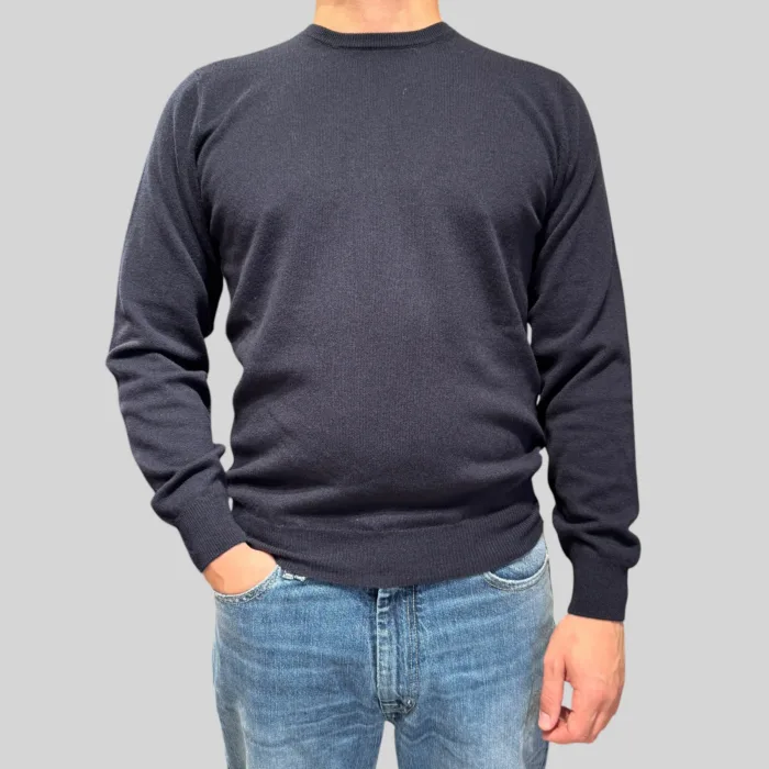 Maglione Girocollo Filippo De Laurentiis in Misto Lana Cashmere Blu Notte art. GC1ML WC12R 891, foto 1 di 1