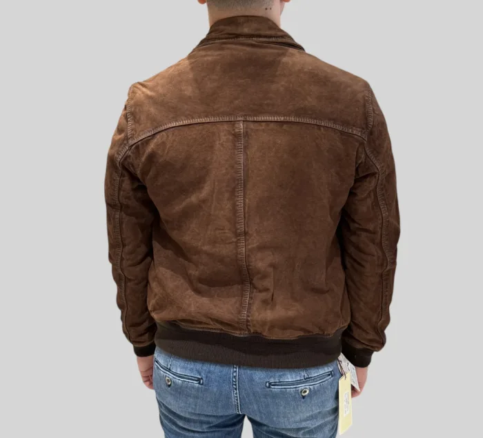 Giacca The Jack Leathers In Pelle Marrone Con Imbottitura Interna Art Ottawa, foto 6 di 6