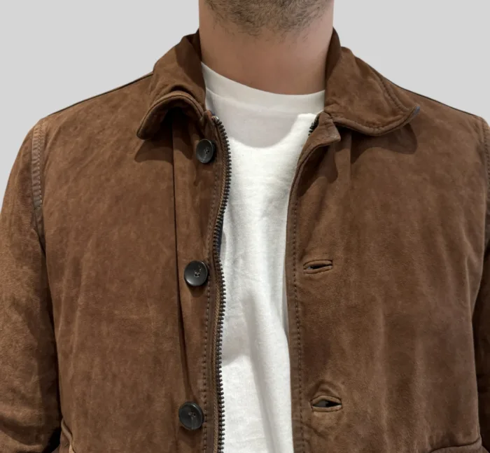 Giacca The Jack Leathers In Pelle Marrone Con Imbottitura Interna Art Ottawa, foto 4 di 6