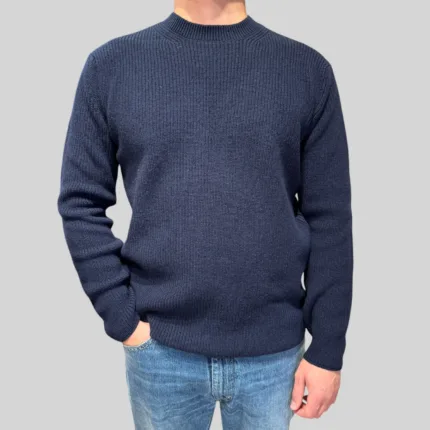Maglione Girocollo Costa Inglese Filippo De Laurentiis in Misto Lana Cashmere Finezza 7 Blu art. GC1ML WC7P 890