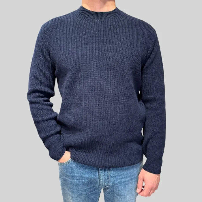 Maglione Girocollo Costa Inglese Filippo De Laurentiis in Misto Lana Cashmere Finezza 7 Blu art. GC1ML WC7P 890, foto 1 di 1