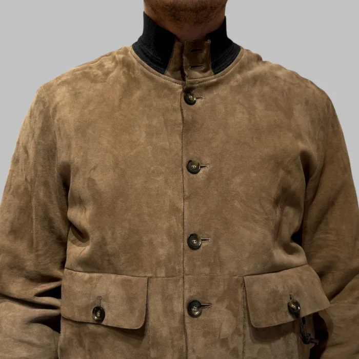 Giacca The Jack Leathers In Renna Beige Con Imbottitura Interna Staccabile Art Riverside, foto 2 di 2