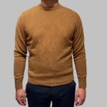 Maglione Girocollo Filippo De Laurentiis in Misto Lana Cashmere Finezza 7 Cammello art. GC3ML WC7R 090
