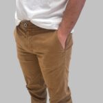Pantaloni Tasca a Filo Camouflage In Gabardine di Cotone Elasticizzata Cammello art. Chinos Rey 17 ZIP T103 - immagine 2