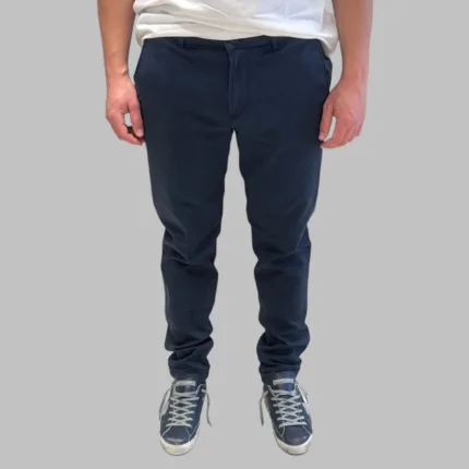 Pantaloni Tasca a Filo Camouflage In Tessuto Tecnico Elasticizzato Blu Marino art. Chinos Sand N27