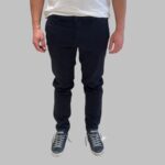 Pantaloni Tasca a Filo Camouflage In Tessuto Tecnico Elasticizzato Blu Notte art. Chinos Sand N27