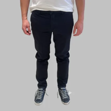 Pantaloni Tasca a Filo Camouflage In Tessuto Tecnico Elasticizzato Blu Notte art. Chinos Sand N27