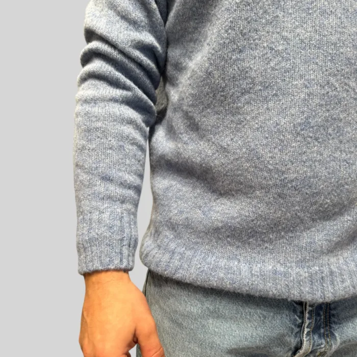 Maglione Girocollo Filippo De Laurentiis in Baby Alpaca Celeste Art. GC3MLM WA5R 811, foto 2 di 2