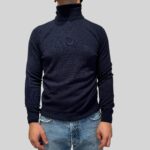 Dolcevita Filippo De Laurentiis in Misto Lana Cashmere Blu art. DV1ML WC12R 890