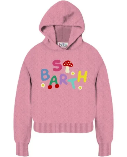 Maglione Con Cappuccio Mc2 Saint Barth Rosa art. Susan F SB WOODS 22 PATCH