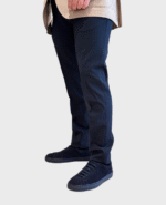Pantaloni con Elastico in vita e Tasca a Filo Michael Coal Blu in Misto Lana art. Brad Plus One More Size 3127 Lungo