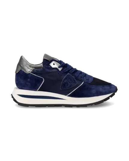 Sneakers Donna Philippe Model Tropez Haute In Camoscio Blu cod. TKLD W001