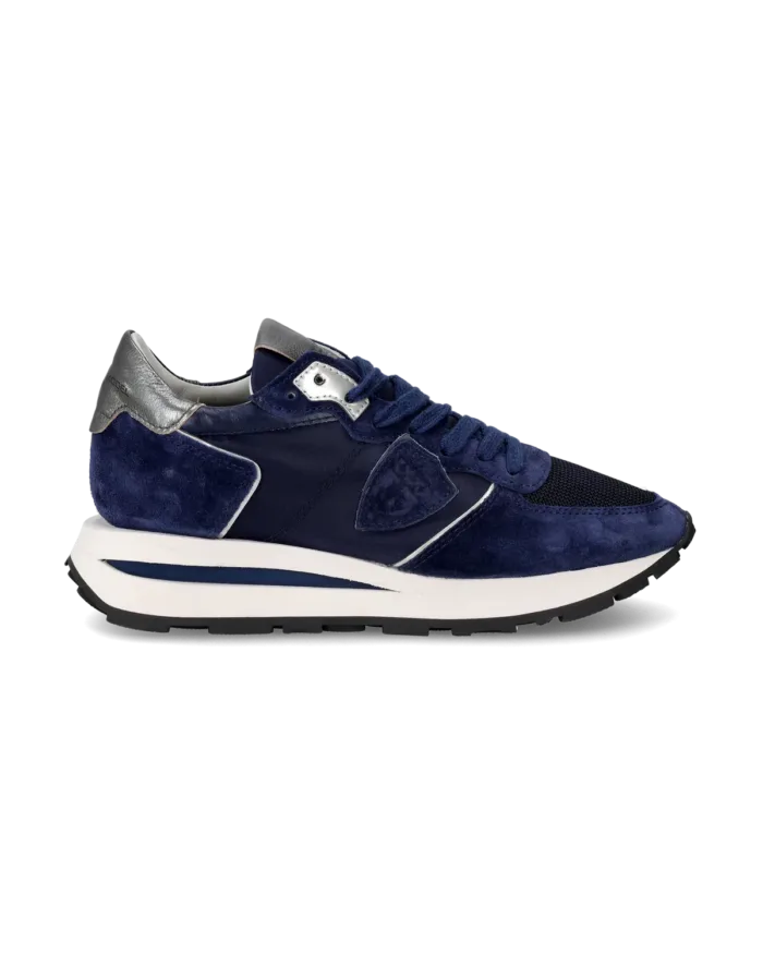 Sneakers Donna Philippe Model Tropez Haute In Camoscio Blu cod. TKLD W001, foto 1 di 6