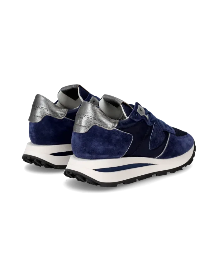 Sneakers Donna Philippe Model Tropez Haute In Camoscio Blu cod. TKLD W001, foto 3 di 6