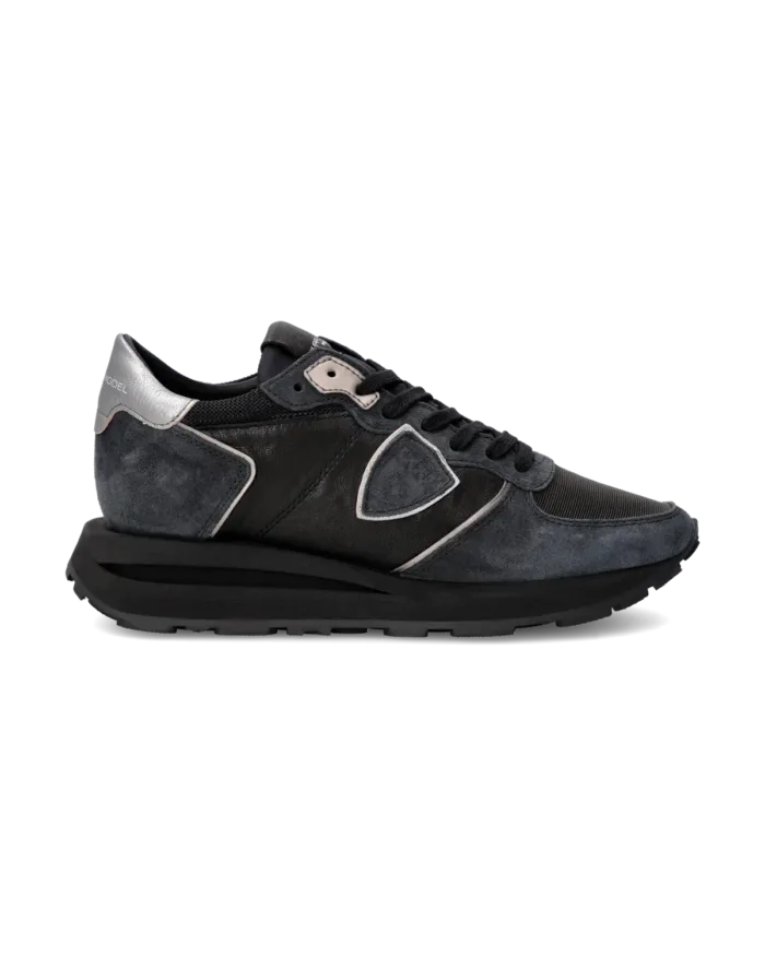 Sneakers Donna Philippe Model Tropez Haute In Camoscio e Pelle Nera cod. TKLD WX02, foto 1 di 6