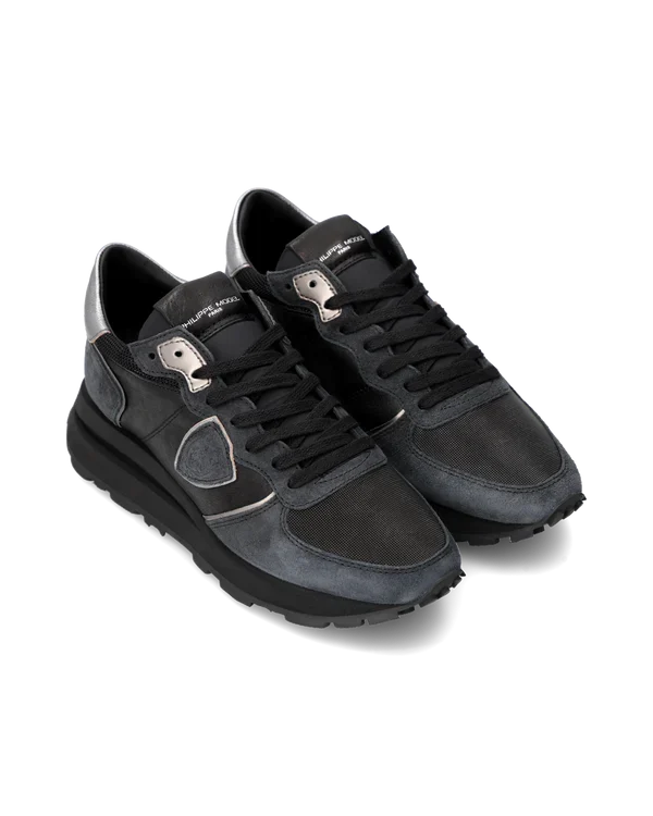 Sneakers Donna Philippe Model Tropez Haute In Camoscio e Pelle Nera cod. TKLD WX02, foto 2 di 6